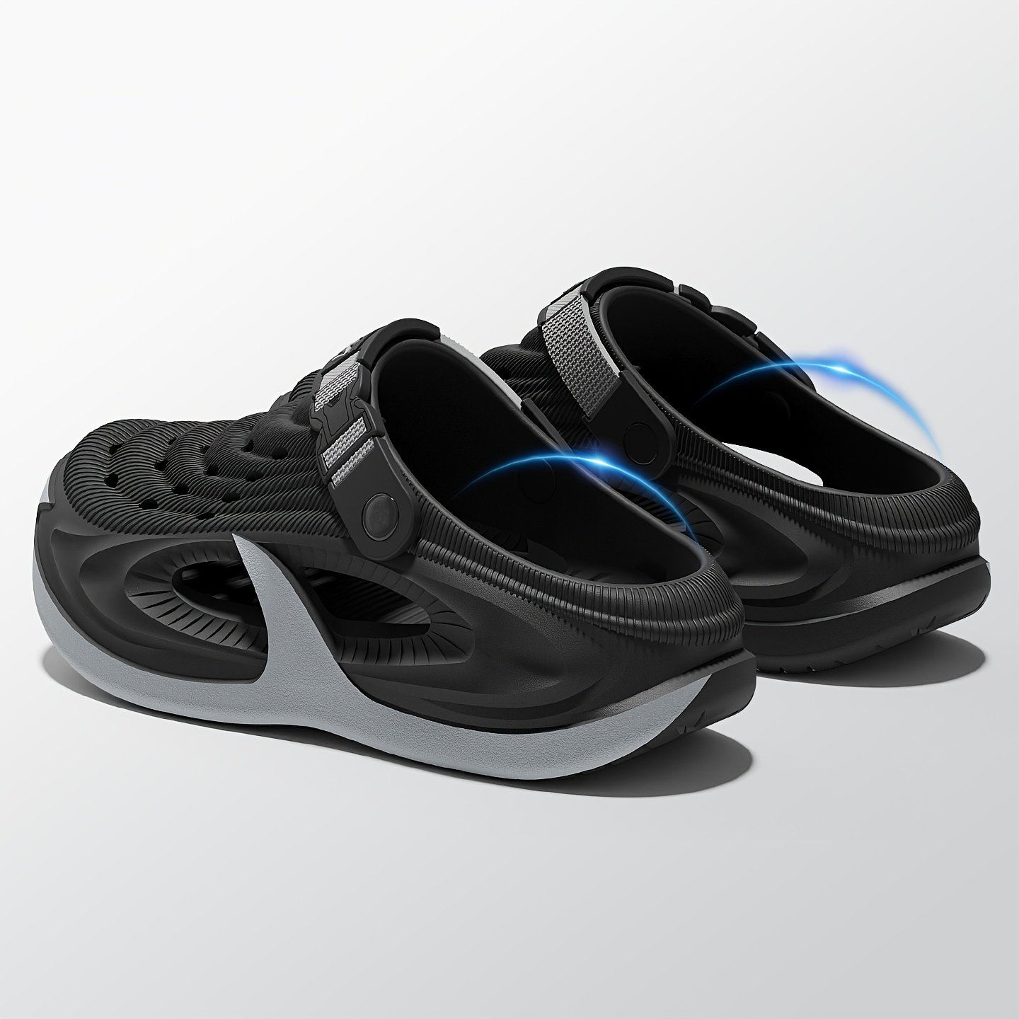 TEMU Fzt Men's Slides Summer Indoor Home Soft Sole Comfortable Stackable Breathable Fashion Outdoor Wear Casual Slides Beach Sand Hole-toe Shoes
