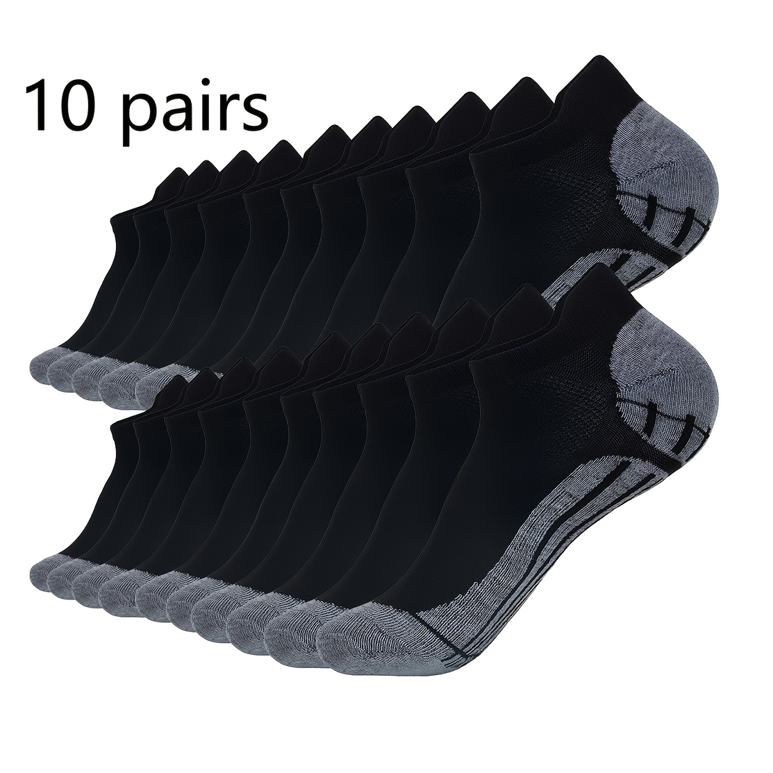 E-shop 10 Paar Alltags-Workout-Freizeit-Sport Herren Damen Kurze Socken Mesh Atmungsaktiv Laufsocken Ferssen Anti-Reibungs-Design Unisex