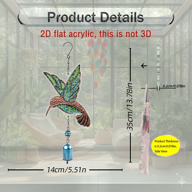 TEMU 1 pz Acchiappasole a Forma di con Catena e - Decorazione Eolica/da Esterno in Acrilico Adatta per Giardino, Finestra, Balcone - Scacciavolpi a