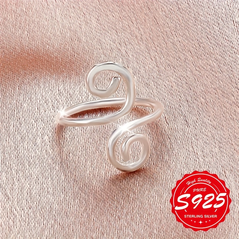 S925 Sterling Silver Bohemian Ankle Ring for Women Adjustable Spiral