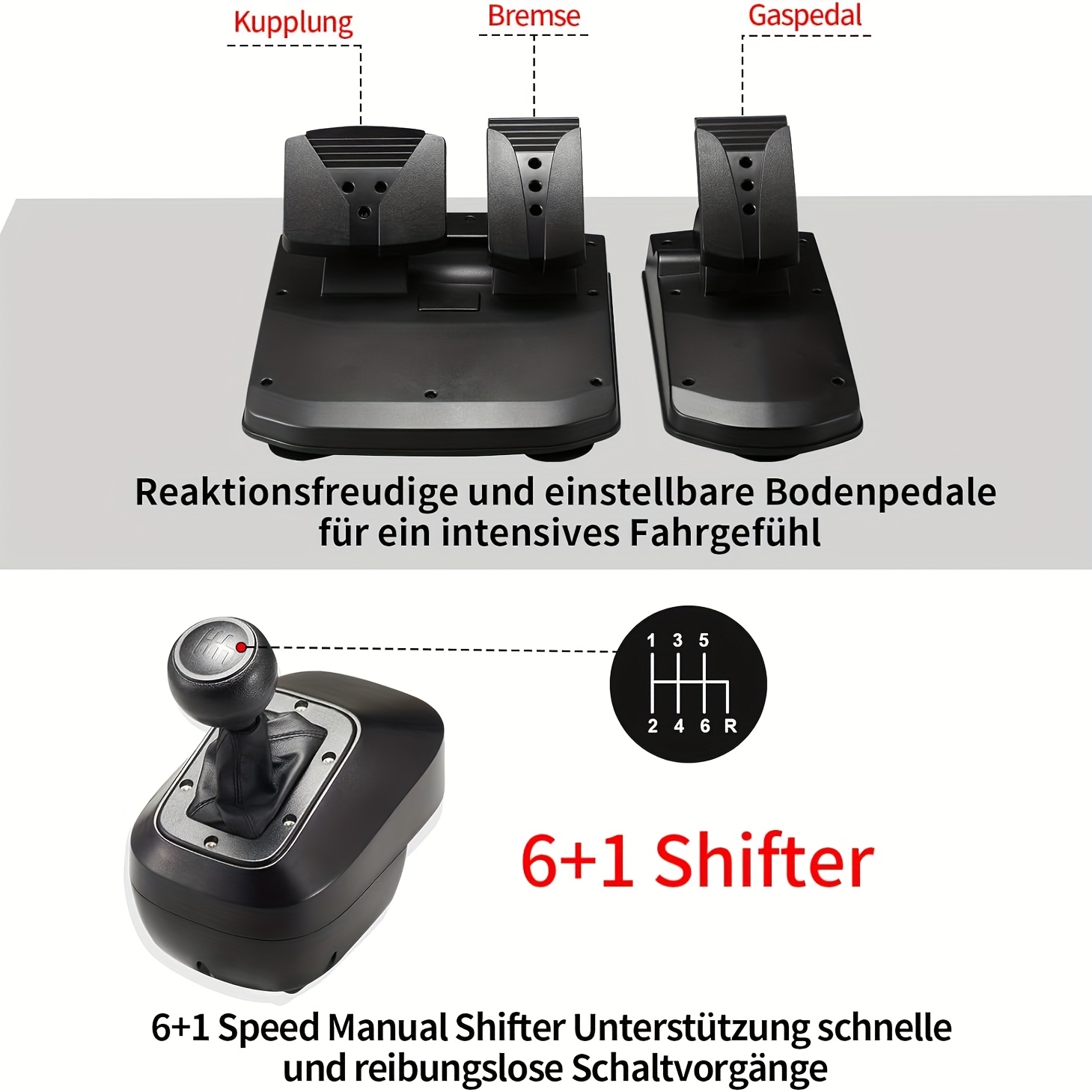 * 1080 Racing Wheel Set, Gaming Steering Wheel Car Simulator, Featuring  Gear Shift Lever And Pedals, Vibration * Function, Paddle Shift Des
