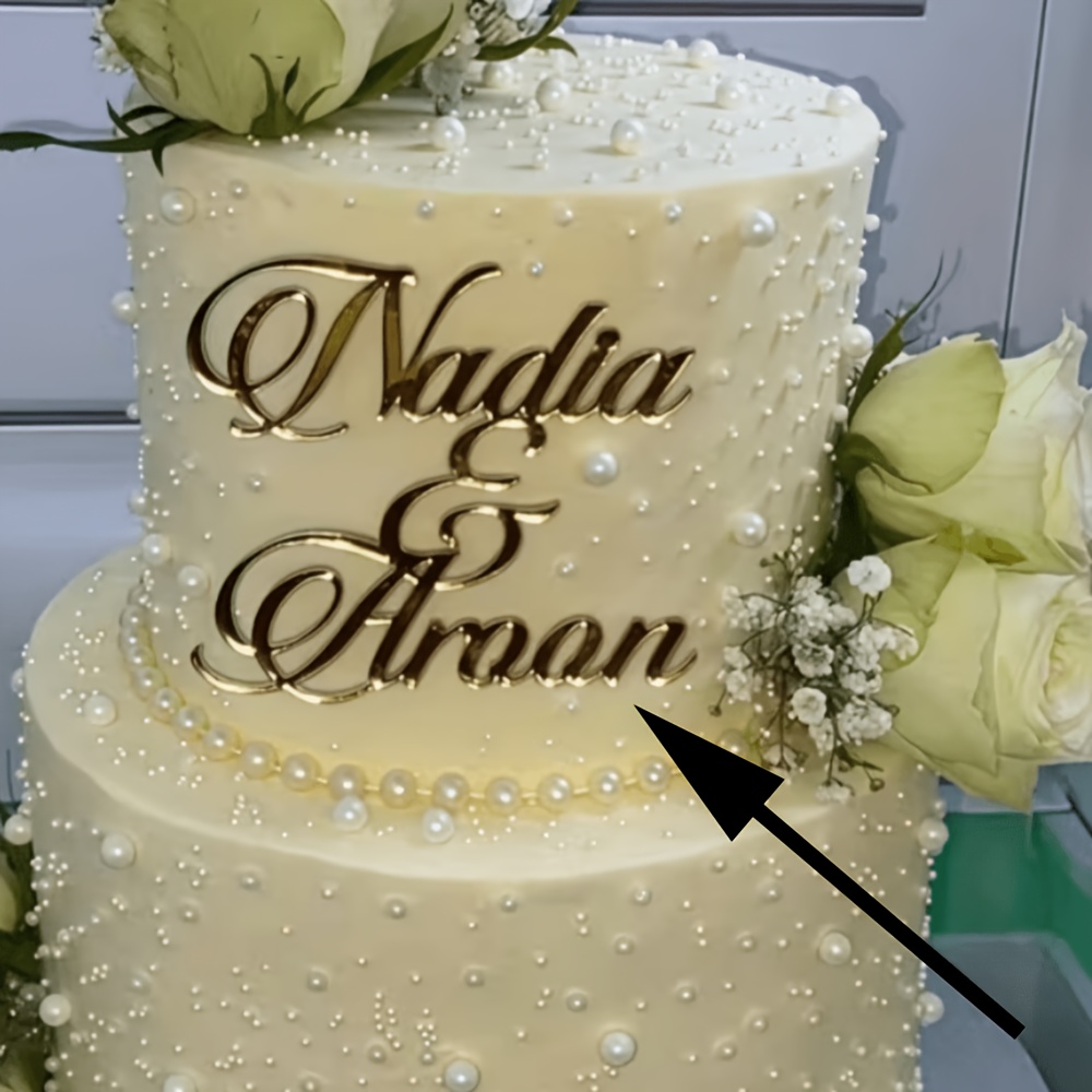 TEMU 1pc Acrylic Personalized Name Cake Topper, Custom Name , Birthday Gift, Custom Cake Label, Suitable For Birthdays, Celebrations, Graduation