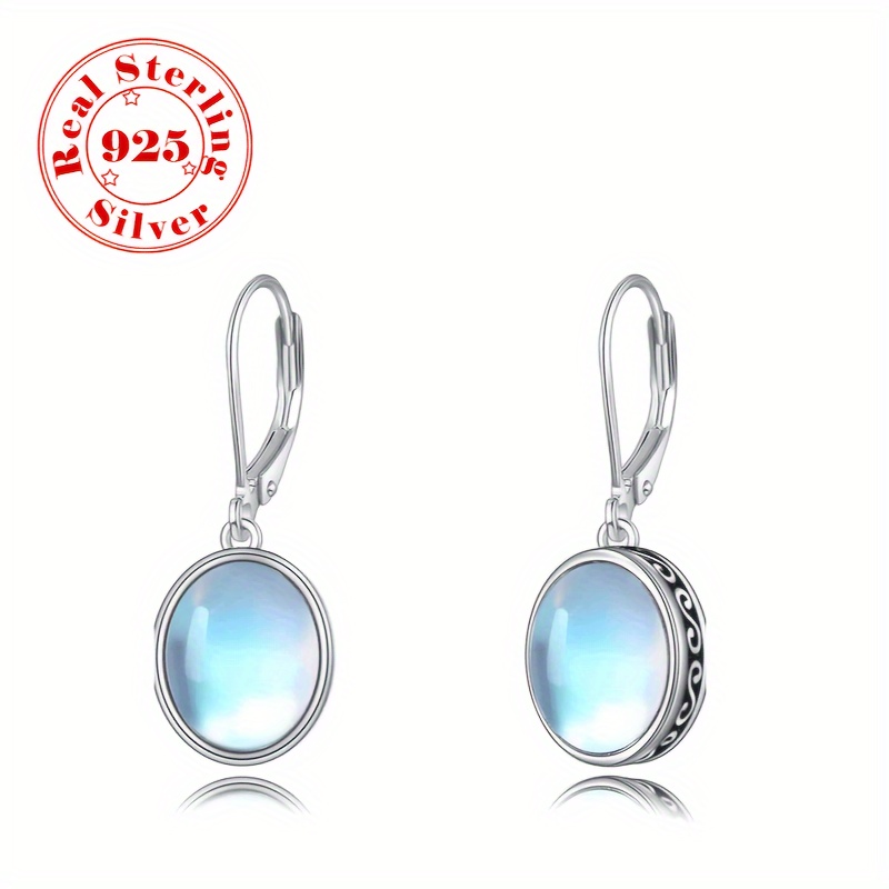 

Boucles d'Oreilles Pendantes en Pierre Élégantes pour Femmes - Hypoallergéniques en Argent Sterling 925, Cadeau pour Elle