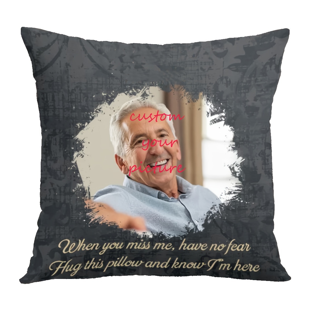 TEMU Cojín de felpa corto súper con impresión de un solo (personalizado) de 18X18 pulgadas, de cojín personalizada para mascotas extraviadas. "Eras .