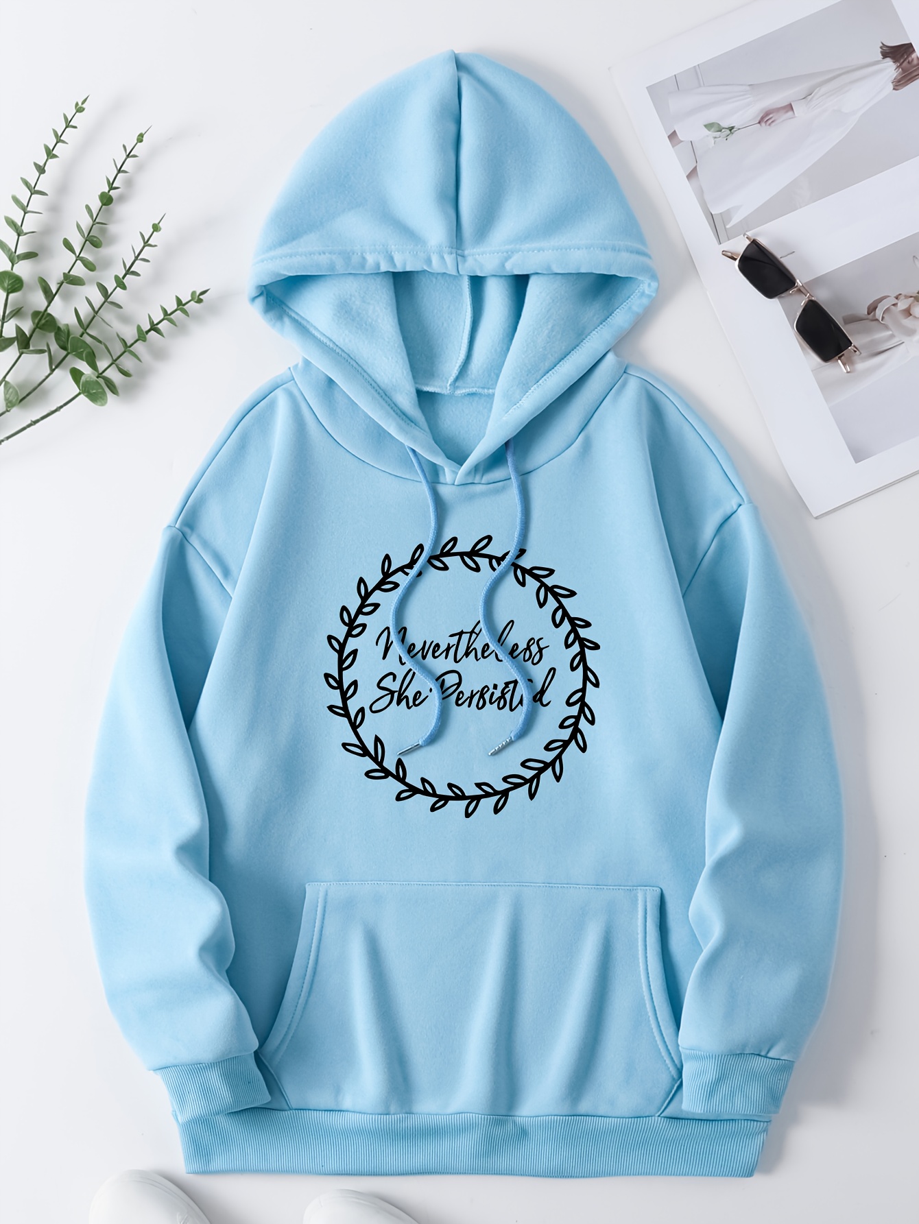 Letter Print Hoodie Drawstring Casual Hooded Sweatshirt - Temu Australia