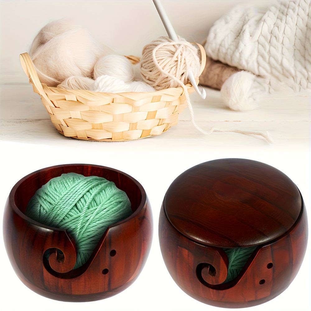 All-In-One Wooden Yarn Bowl-Multipurpose Knitting Tool Crochet Craft  Knitting Holder Crocheting Knitting And Crochet Yarn Holder - AliExpress