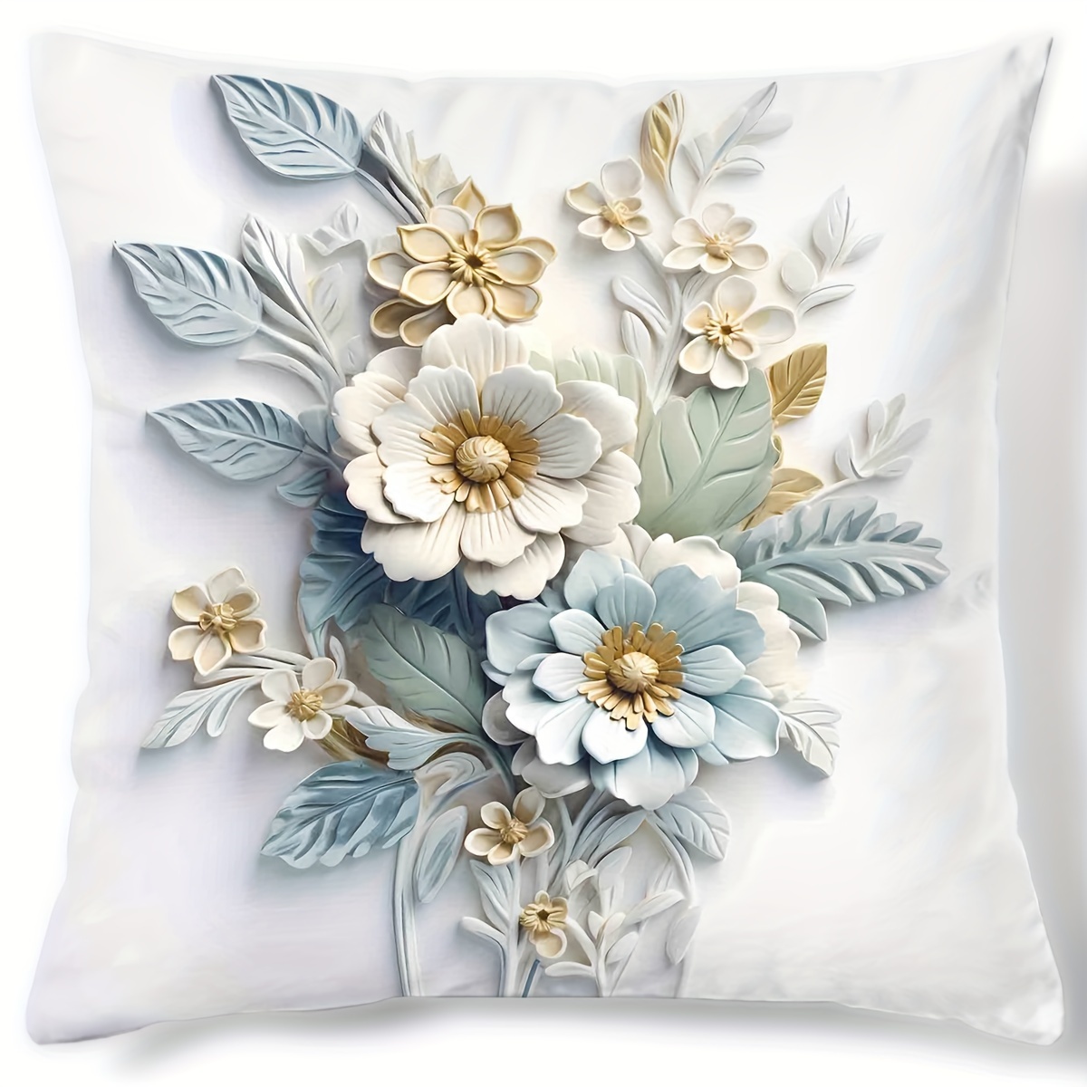 

1pc, Digital Printed Pillowcase With 3d Floral Pattern