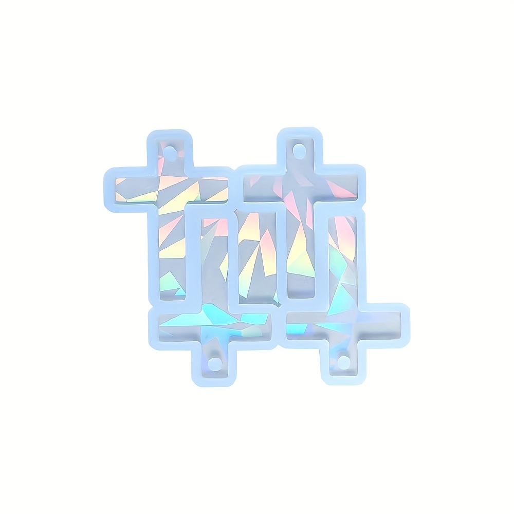 Image of Flexible Silicone Holographic Pendant Mold - Irregular Shape, Reusable & Easy To Clean, Diy Crafting With Rainbow Effect For Unique Jewelry Making