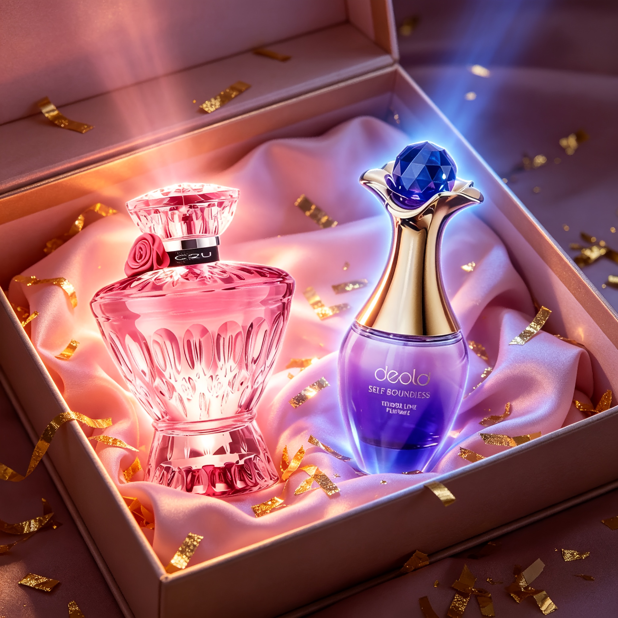 Image of 2pcs Set Luxury Women's Eau De Parfum Synthetic Synthetic Gemstone Perfume + Unbounded Purple Citrus White Floral Scent Long-lasting Fragrance Is A For Gifts For Girlfriends And ' Birthdays.
