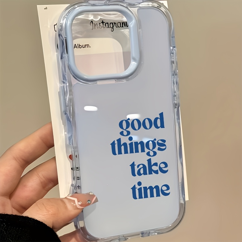 TEMU Custodia per telefono - " belle richiedono tempo" Motivo inglese incoraggiante Custodia per telefono in gelatina Adatta per iPhone
