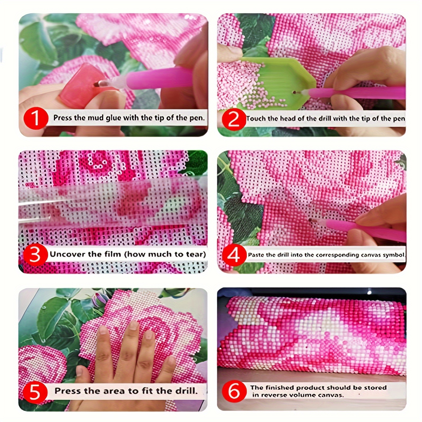 1pc Adult Diamond Art Painting Kit 5d, Rose Butterfly Diamond Art Kit