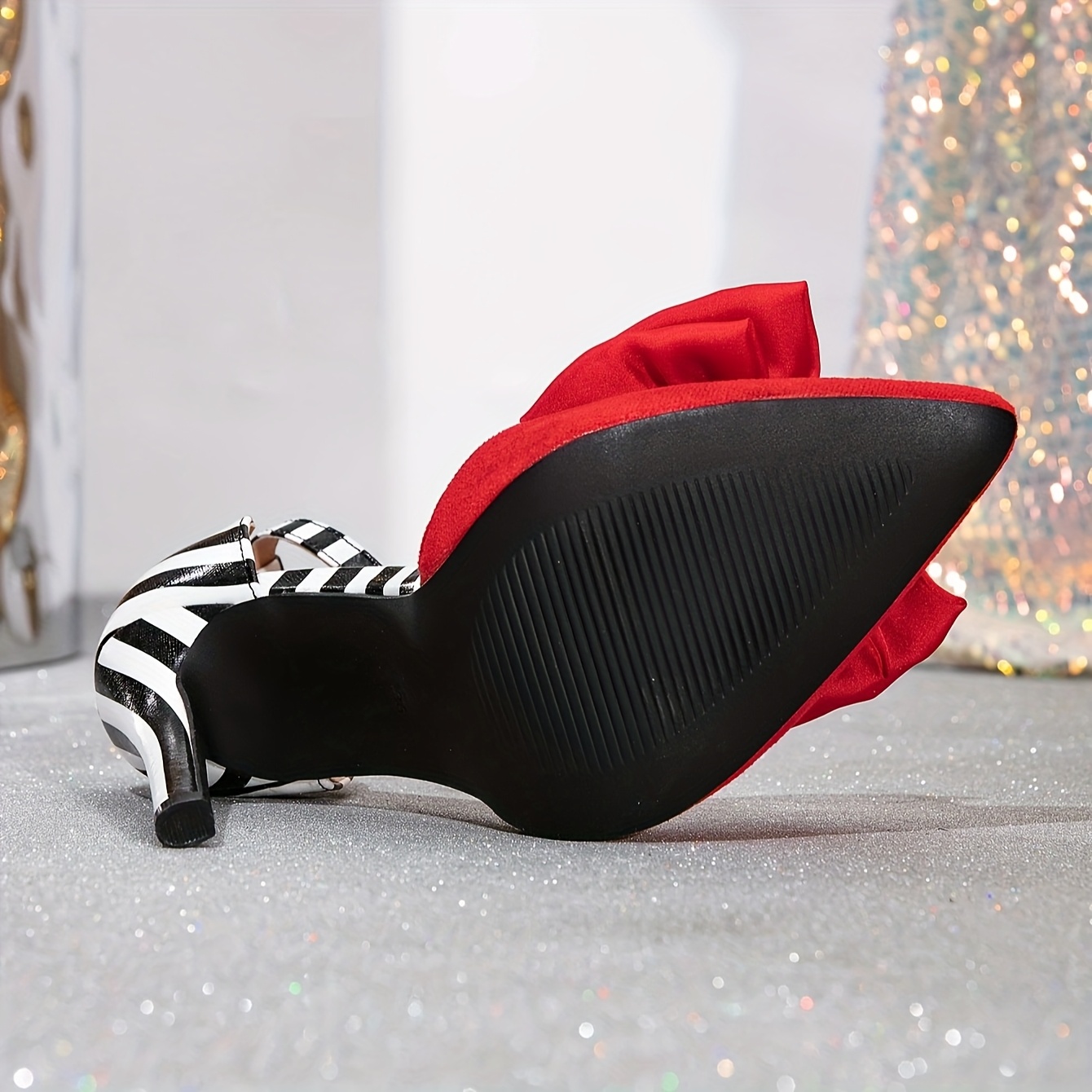 Red Shoes Red Black And White Striped Dress Red Herring Special