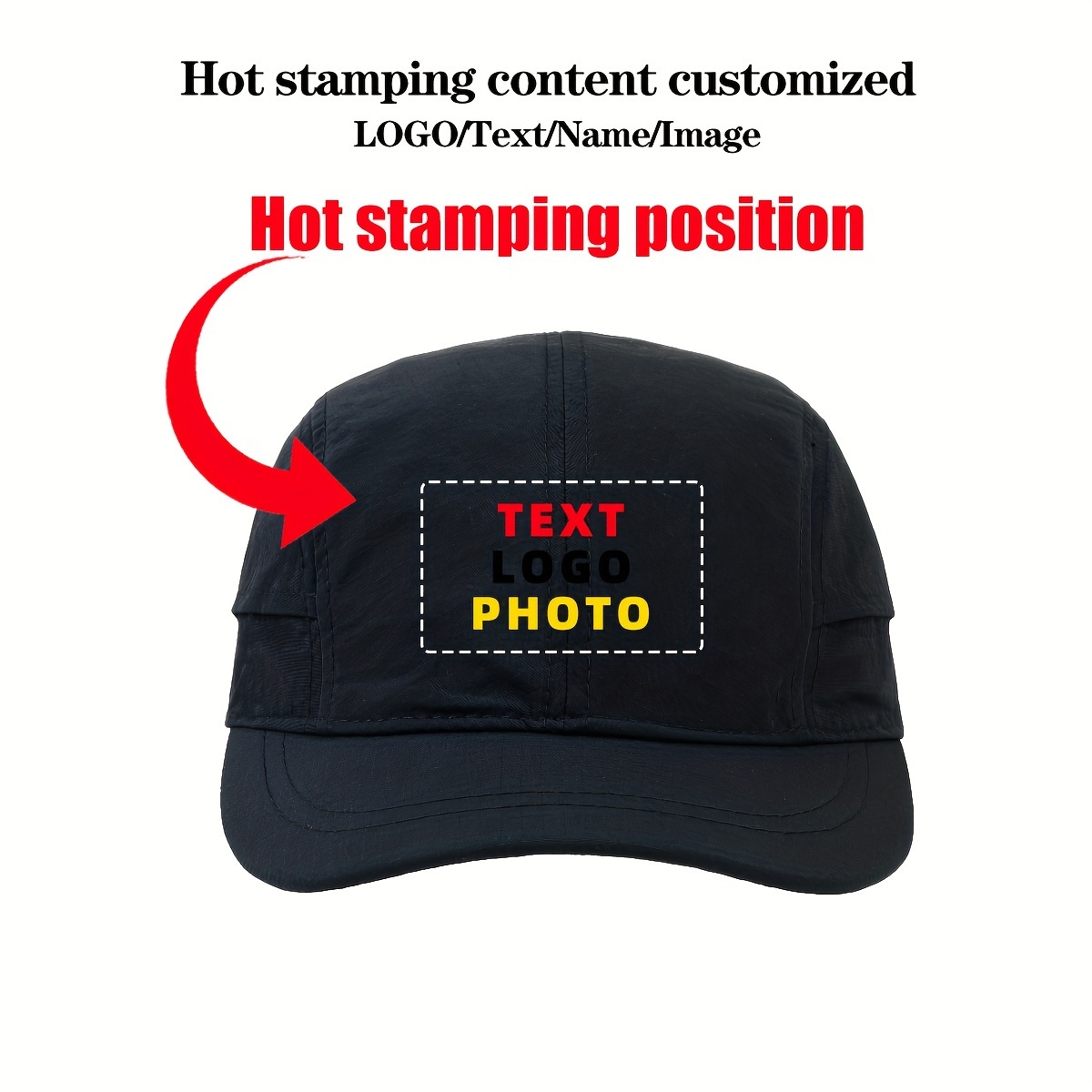 TEMU Customizable High-quality Unisex Baseball - Adjustable, Printed With Personalized Logo/name, Quick-dry Soft Crown, Couples' Hat For Outdoor,