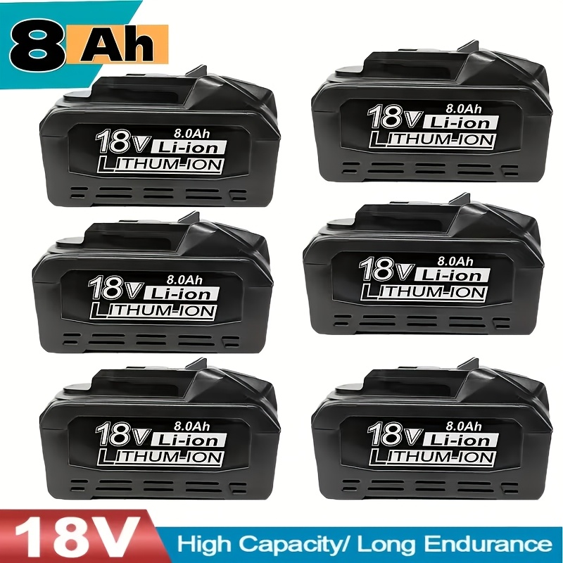 Image of 2/4/6pack 18v 8.0ah Bl1830b Replacement Battery For Makita 18 V Li-ion Bl1850 Bl1850b Bl1830 Bl1860b Bl1845 Bl1835 Bl1815 194205-3 -400 Bl1866 0 Battery With Led Tool Battery