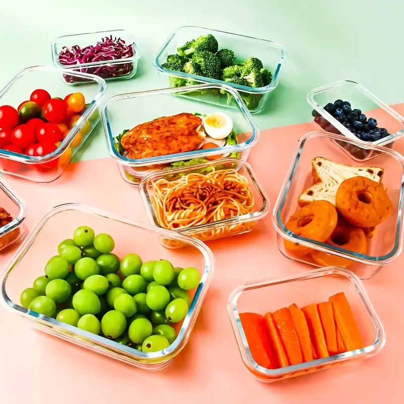20pcs food storage containers kitchen organizers and storage leakproof meal prep containers local warehouse 20pcs including 10pcs glass containers with 10 lids airtight freezer meal prep container for pantry and kitchen organization Product details 4