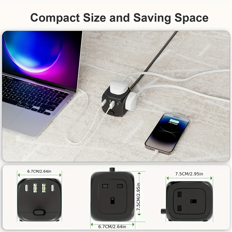 New Multifunctional Wall-Mounted Power Strip/Sockets, Suitable for Home, Kitchen, Outdoor Travel, Hotels, Offices, And Cruise Vacations