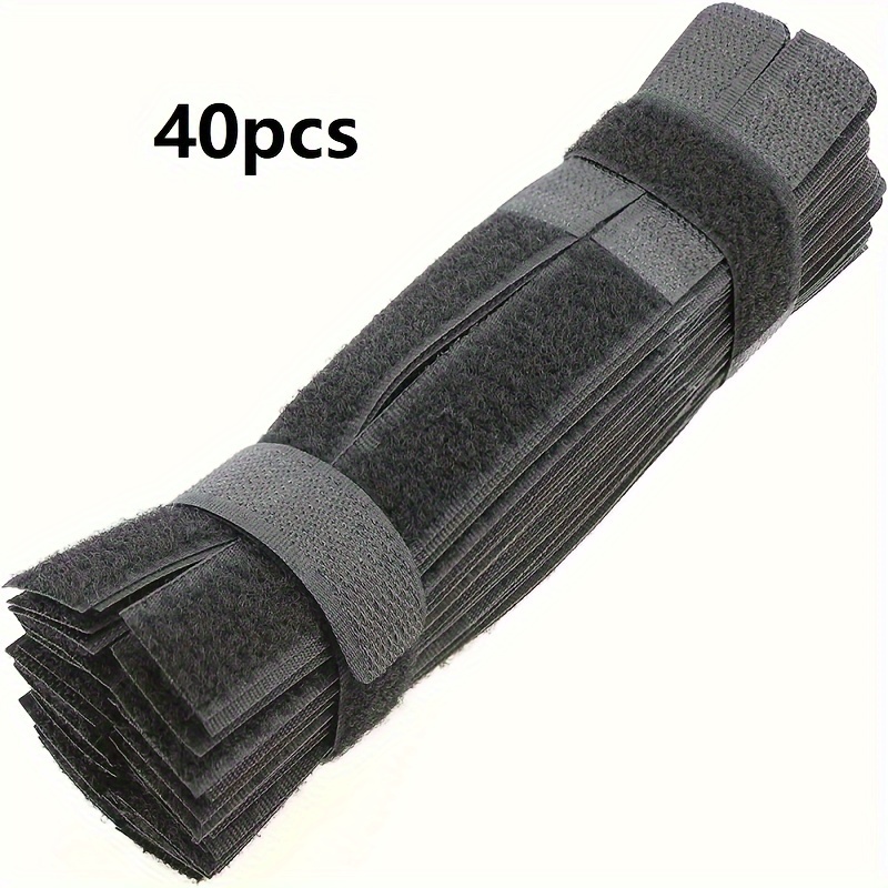 30pcs/40pcs Reusable Cable Ties, Adjustable Straps, Black, Cord Organizer For Home And Office Use, Of Cables And Wires