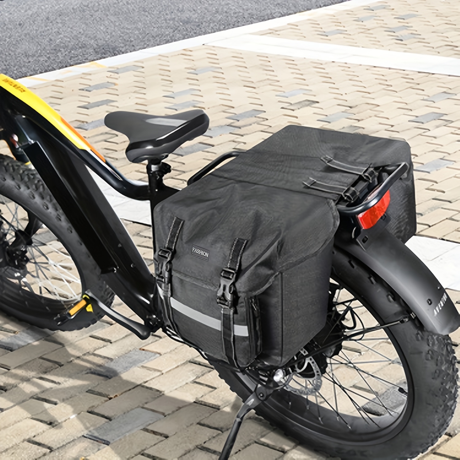 25l large capacity high quality rear bicycle bag electric bike rear rack bag adjustable shoulder strap durable   and convenient commuting and touring bike accessory