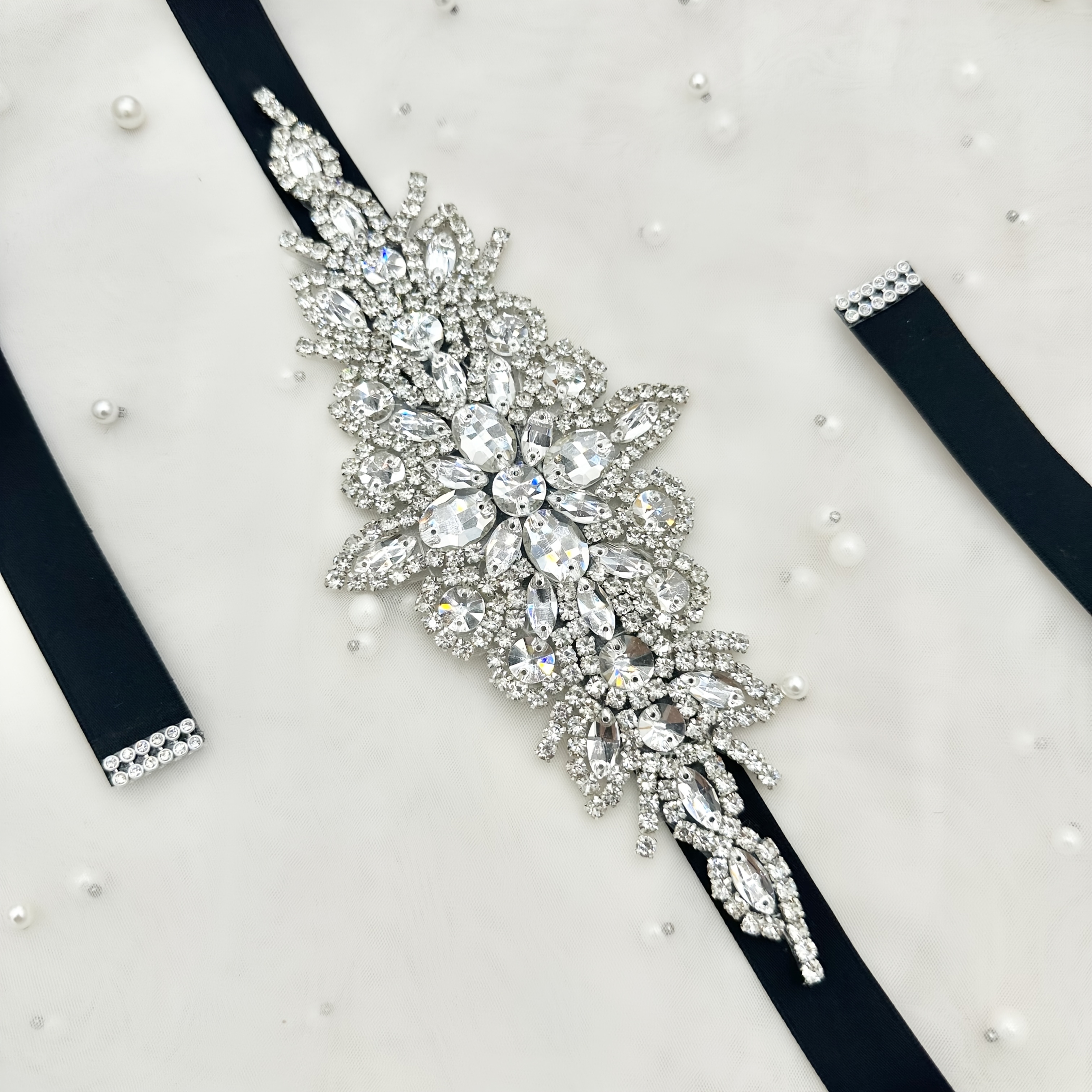 dillard's plus size formal dresses clearance Gleaming Rhinestone Belt main image 1