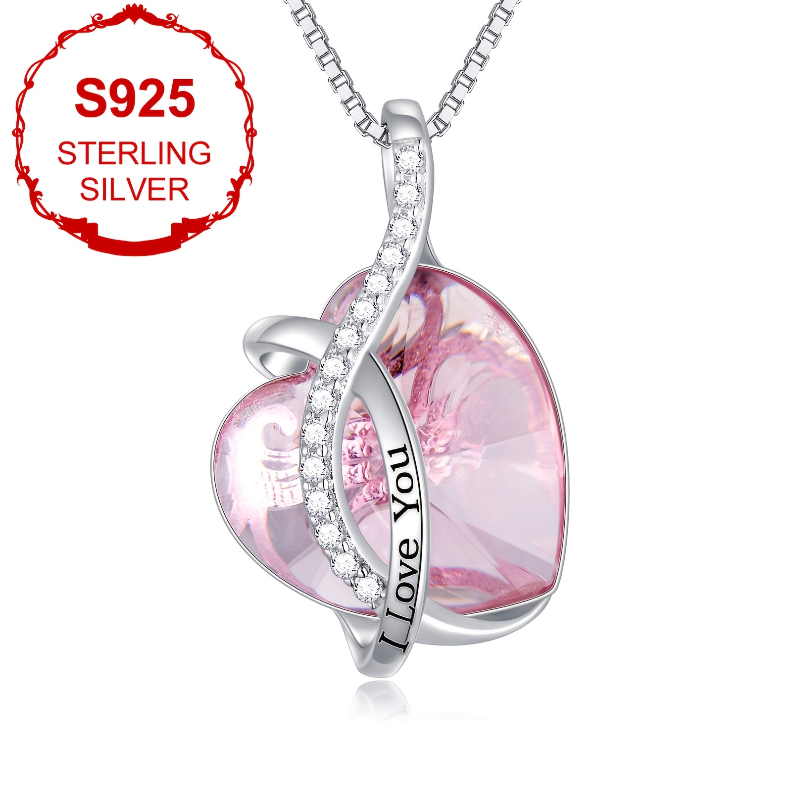 12 Birthstone Love Necklace with Artificial Crystal