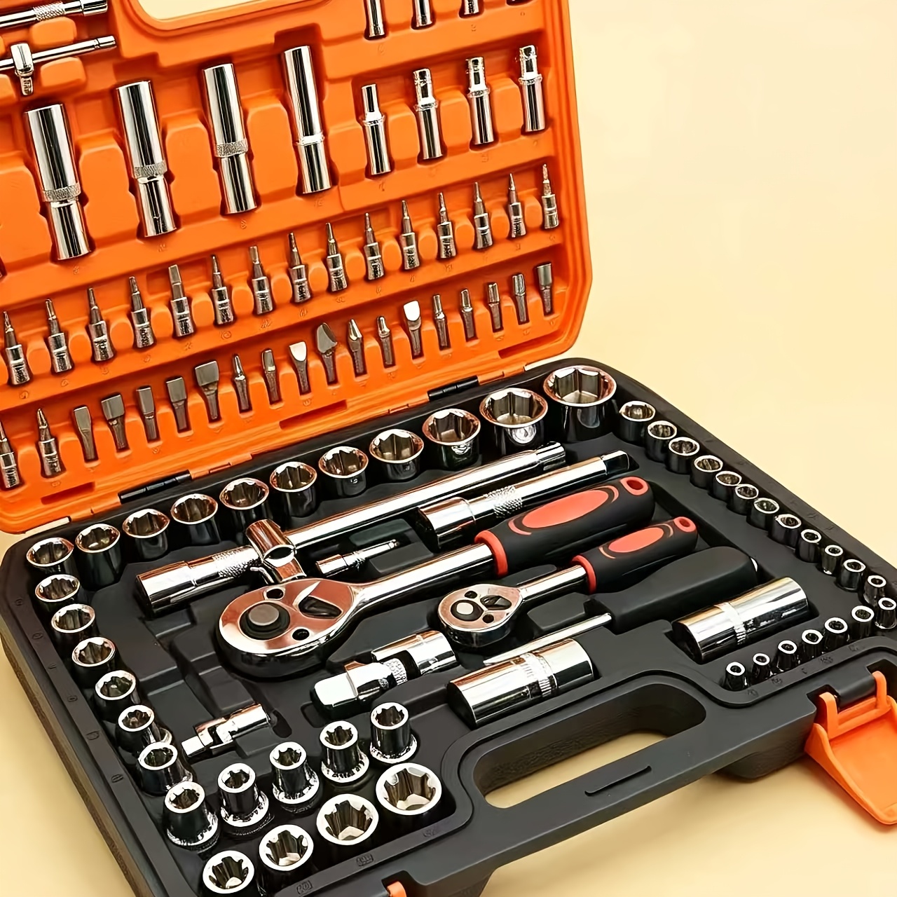 51+2pcs Heavy-Duty Professional Socket Wrench & Tool Set
