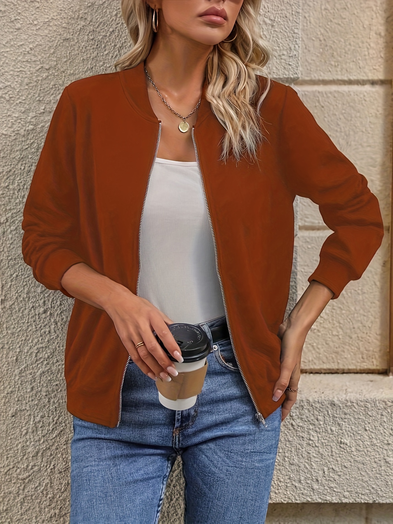 jacket casual long sleeve outerwear spring summer - Temu