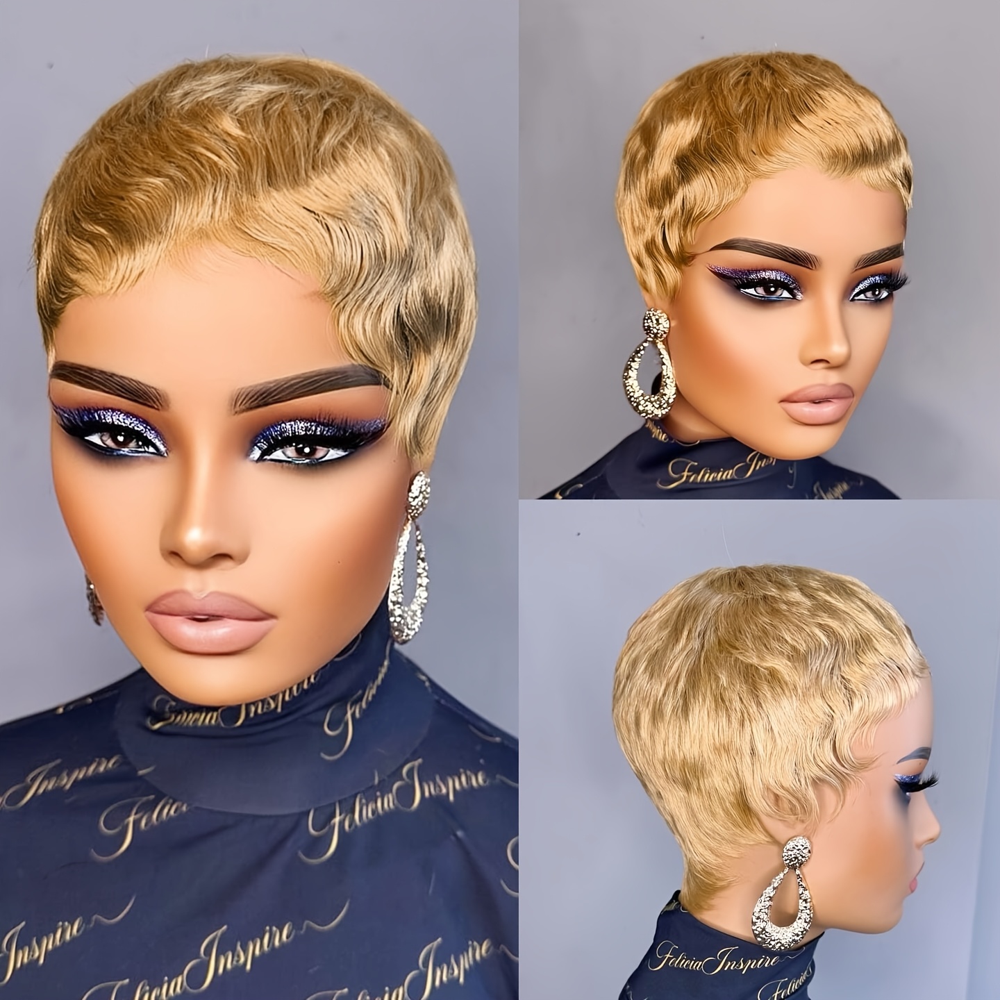 TEMU Short Haircut Human Hair Wig With Bangs - 150% Density Straight Hair For Women - Natural Look & Versatile Style - Suitable For All Light Beige Tones, Wig | Wig | Lightweight Wig, Short Hair Wig