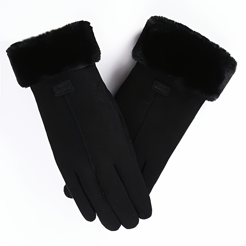 TEMU 1 Pair Women's Thermal Touchscreen Gloves Suitable For , Touchscreen Compatible, Elastic Wrist For Smartphone Use, Driving & Outdoor Activities,