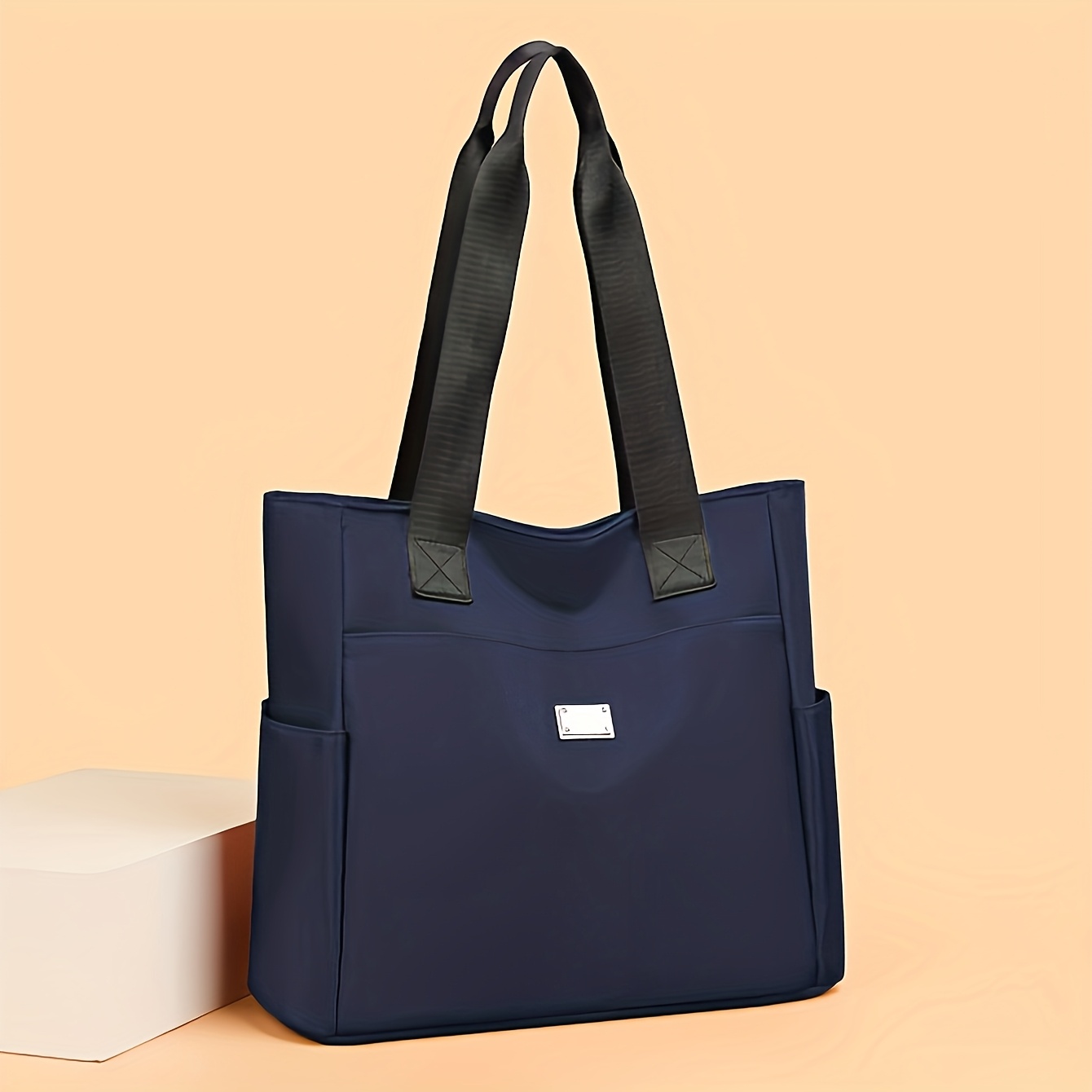 TEMU Women's Fashion Nylon Handbag - Women's Shoulder Bag, Large Capacity Tote, Durable, Multi-, With Zipper Closure, Shopping, Work, And - Available