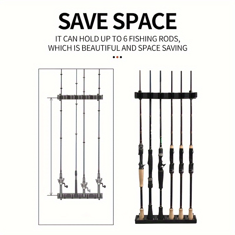 

2pcs/set Vertical/horizontal Wall Mounted Rod Holder, Fishing Rod Display Rack, Can Store 6 Rods