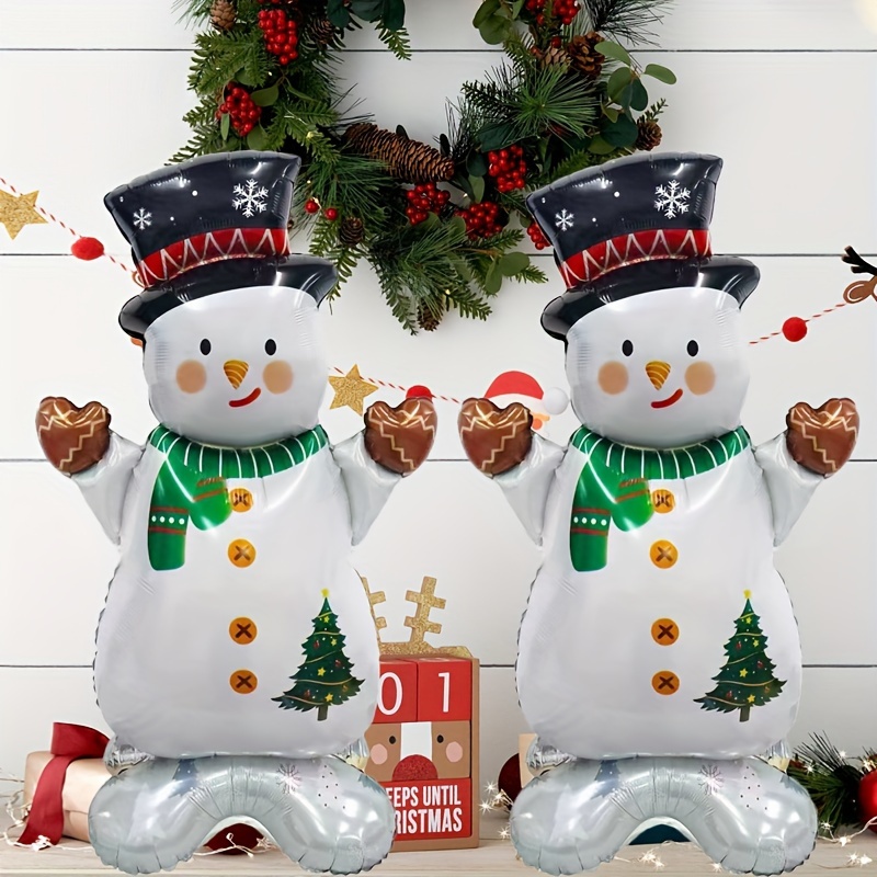 

2 Pcs Festive 47 Inch Standing Christmas Snowman Balloons - Perfect For Christmas Decorations