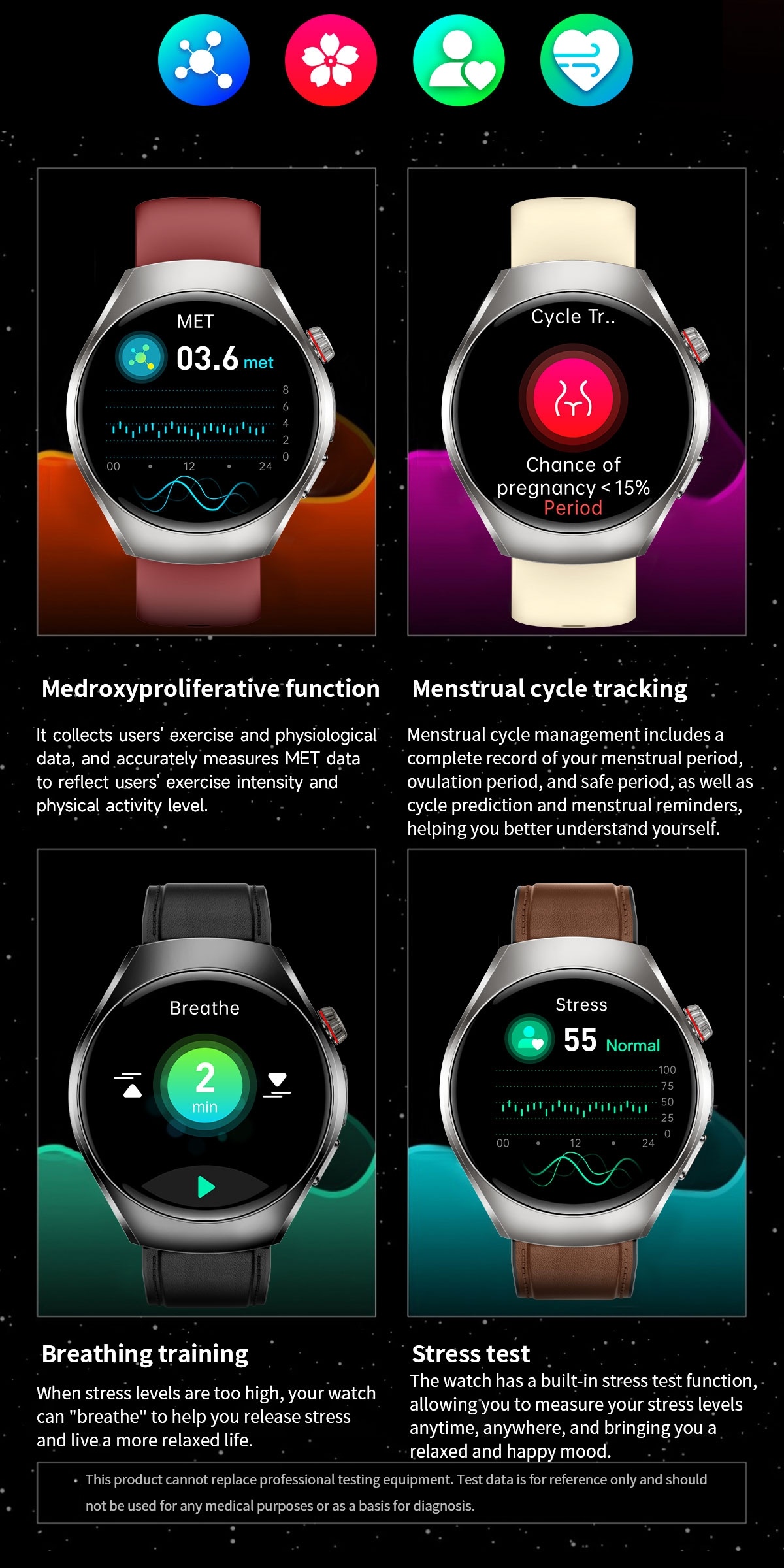 2026     watch 1 43 inch high definition full   supports wireless calls voice   one click sos for help 100 sports   remote monitoring fitness tracking suitable for   phones and for iphone Product details 16