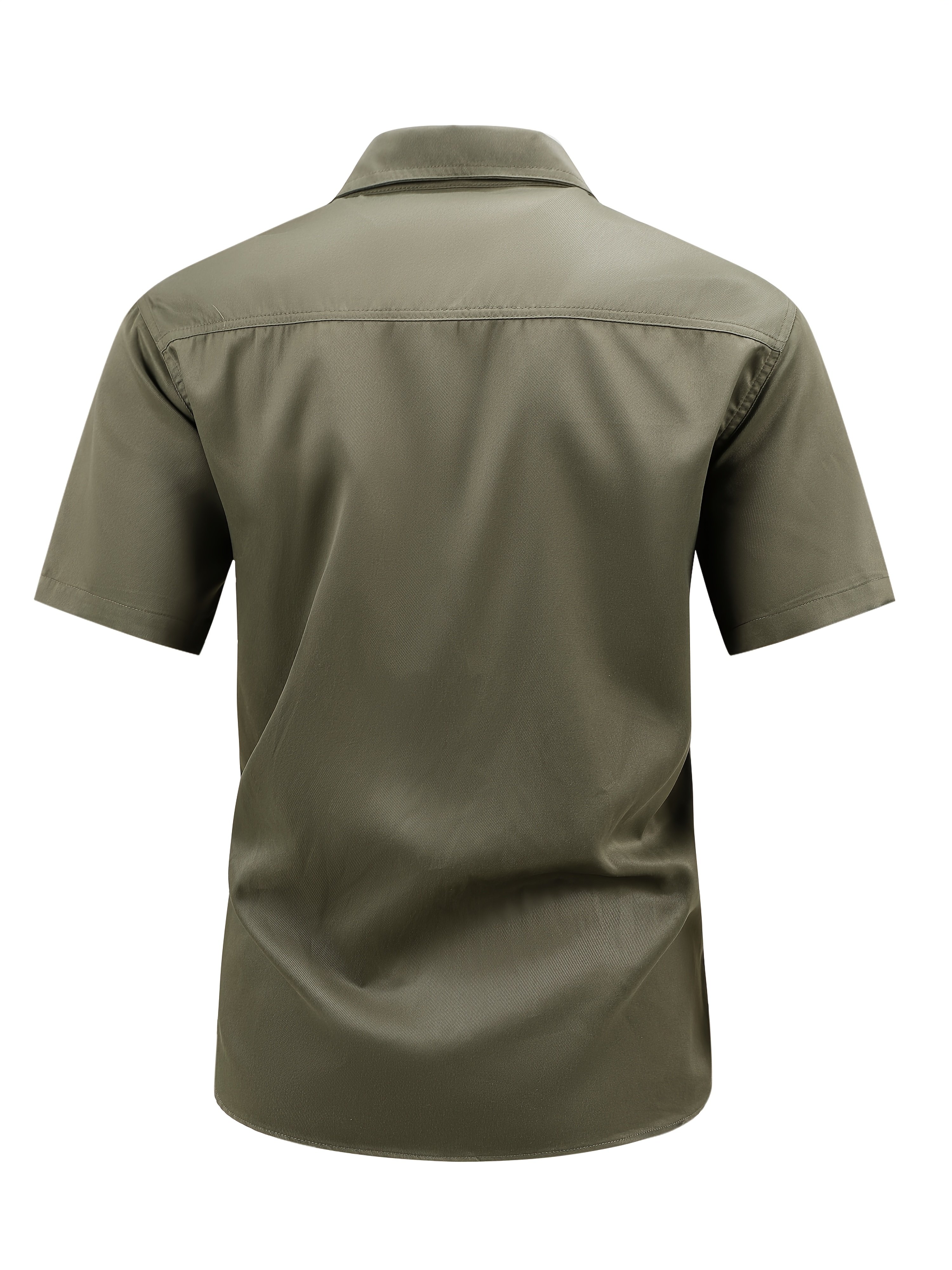 mens casual cargo shirt jacket pockets short sleeve button Temu