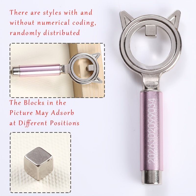 1pc Cat Ear Shaped Circular Nail Art Cat Eye Magnetic Tool, For Skills To Create Cat Eye Nail Auxiliary Tool Nail Styling Tools, Professional Nail Nail Tools, Nail Additions. On The Handle Is Random
