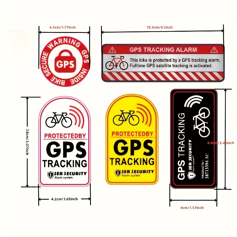 5pcs/set Bicycle/scooter/motorcycle Warning Stickers, Stickers With Gps Letters, Reflective Waterproof Stickers, Super Warning, Essential For Outdoor Riding