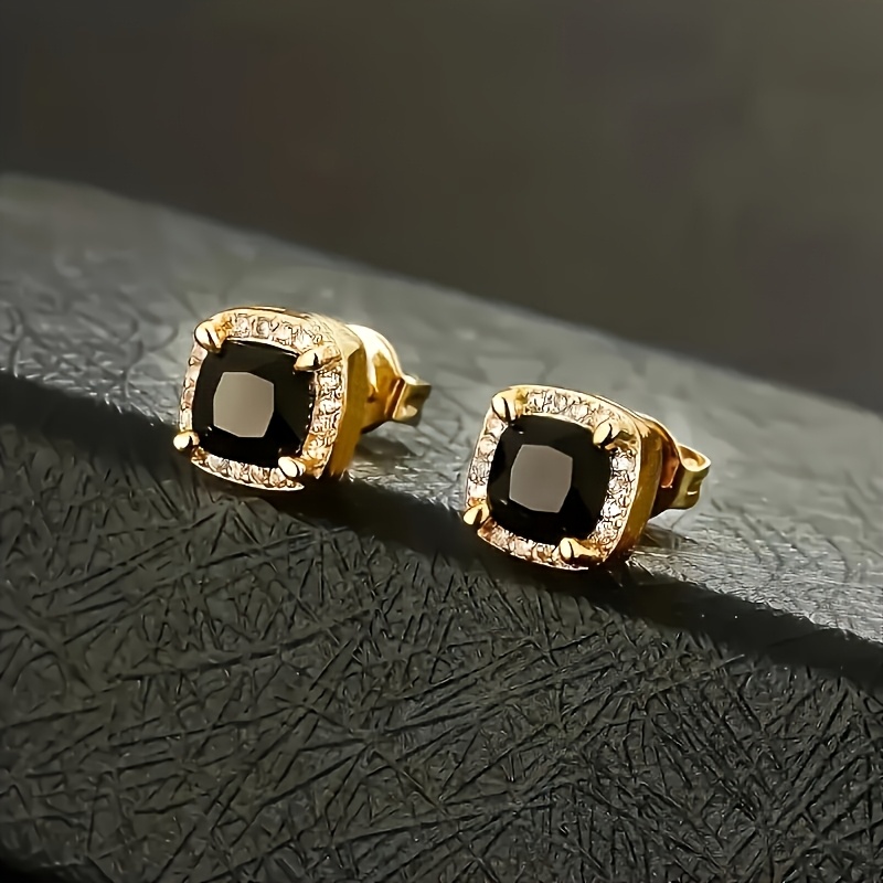 Luxurious Women's Stud Earrings with Synthetic Zirconia