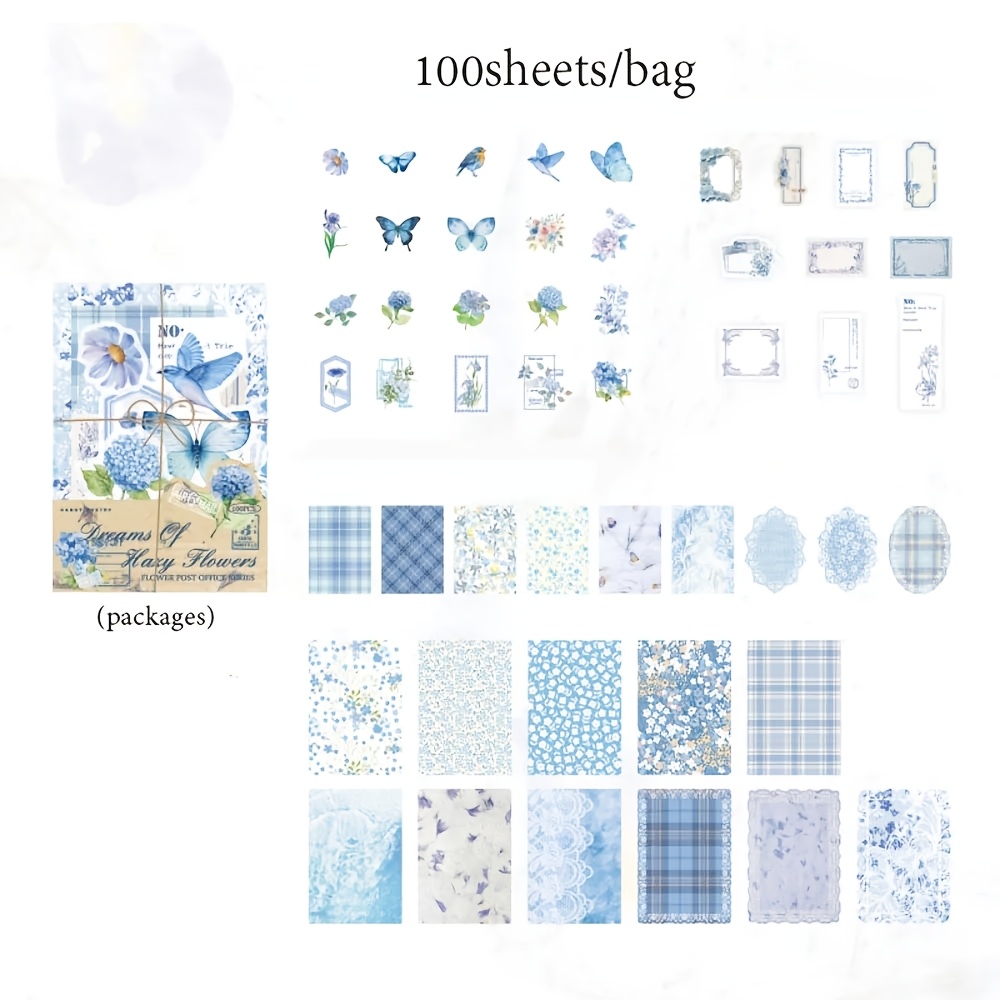 TEMU A Collection Of Lightweight Paper With 100 Sheets Per Bag, Featuring A Rural Post Office Theme, Suitable For Writing Notes And Greeting Cards