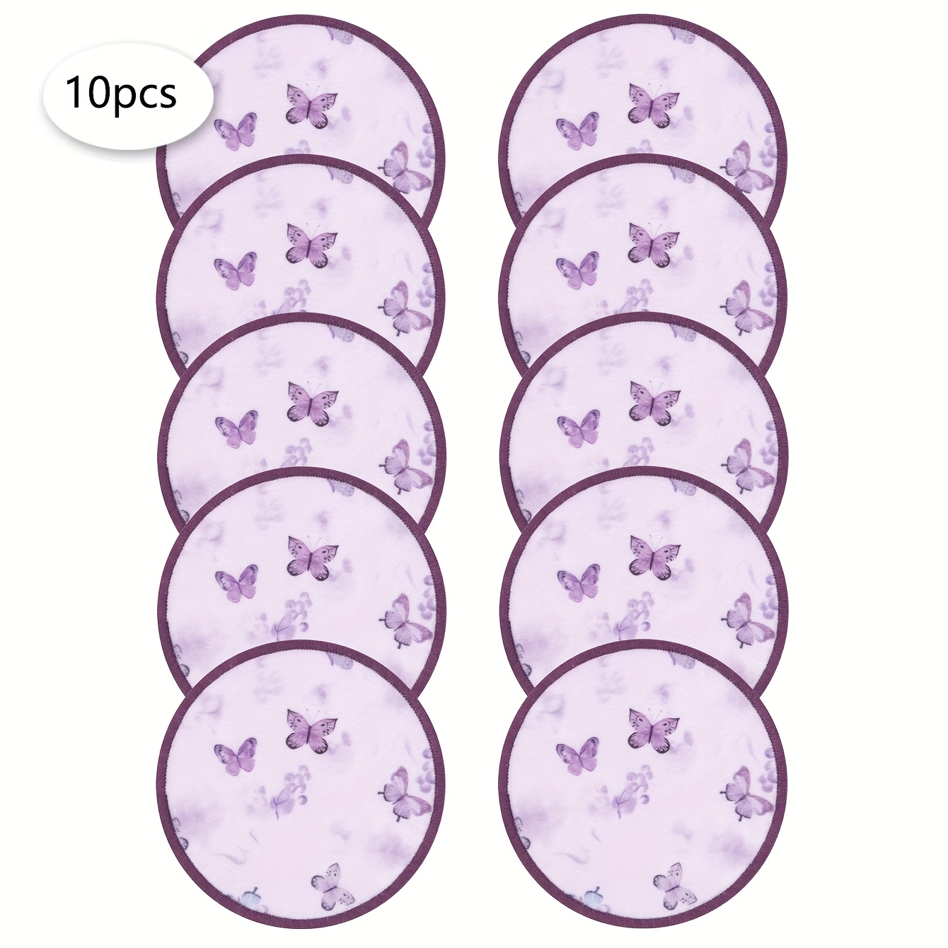 Printed Round Makeup Remover Pads, 10-30pcs, Machine Washable And Reusable Makeup Removal Tools, Suitable For Face Washing, Cleansing, And Makeup Removal, For Types