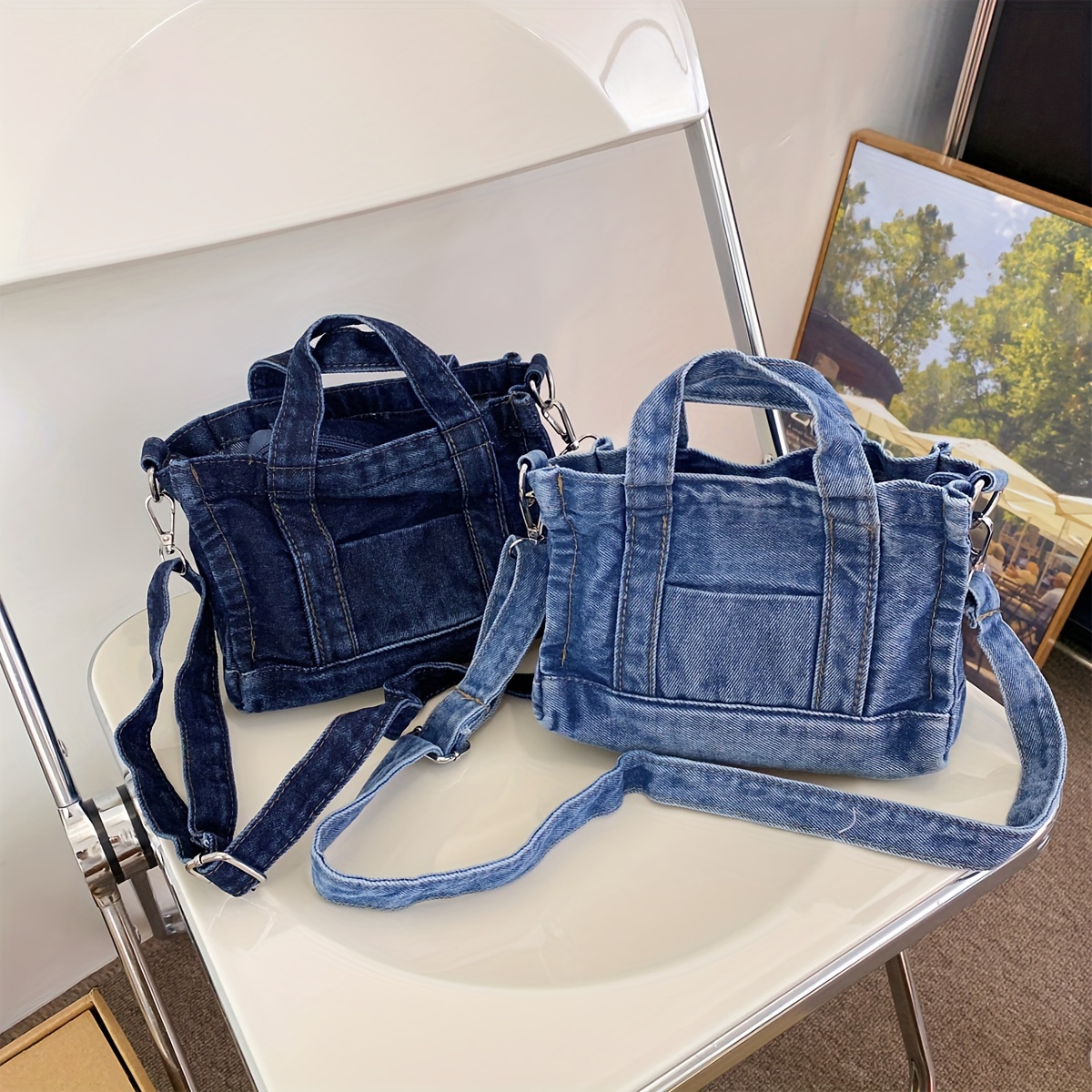 Mini discount denim purse