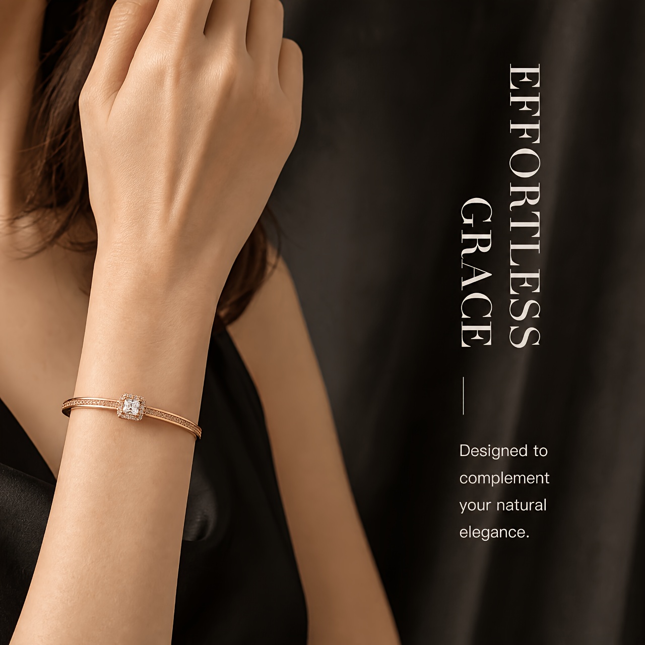 Women's Nickel-Free Golden-Tone Pave Bezel Clasp Bracelet