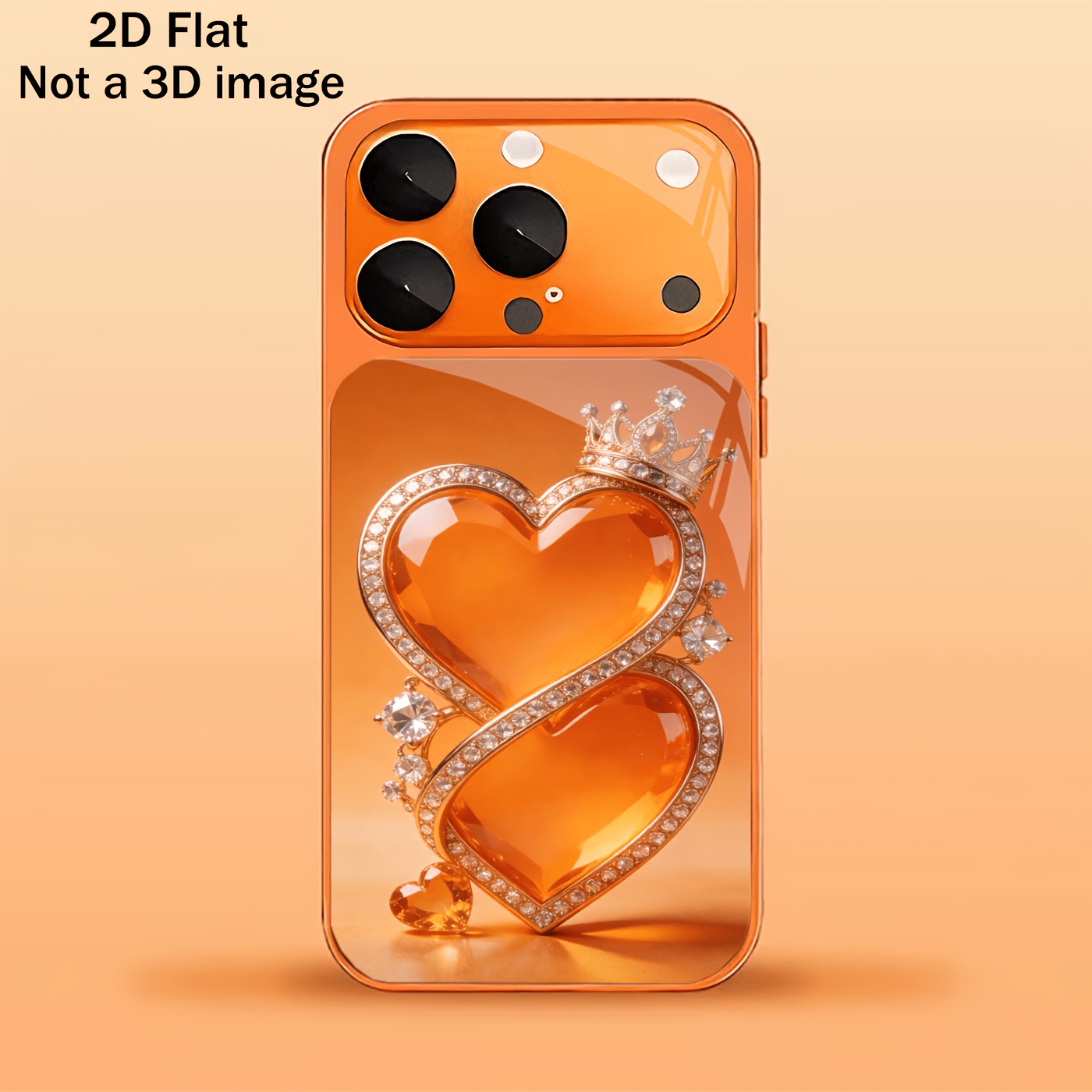 TEMU Phone Case: 2dflat Warm Orange Pattern, Orange Glass Phone Case, Suitable For Iphone17/17pro/17air, 16/16pro/16promax/16plus,