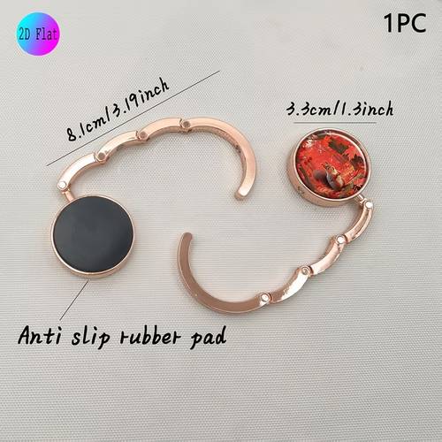 2d flat cute squirrel table purse hanger foldable non slip base bag hook portable suitable for women handbags desk organizer for fits for squirrel themed 2d flat