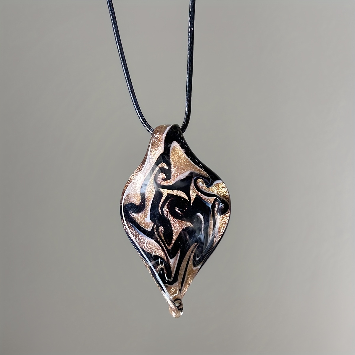 Image of 1pc -inspired Blown Abstract Glass Pendant Necklace, Casual Wear Fashion Women's Accessory Halloween Gift Christmas Gift