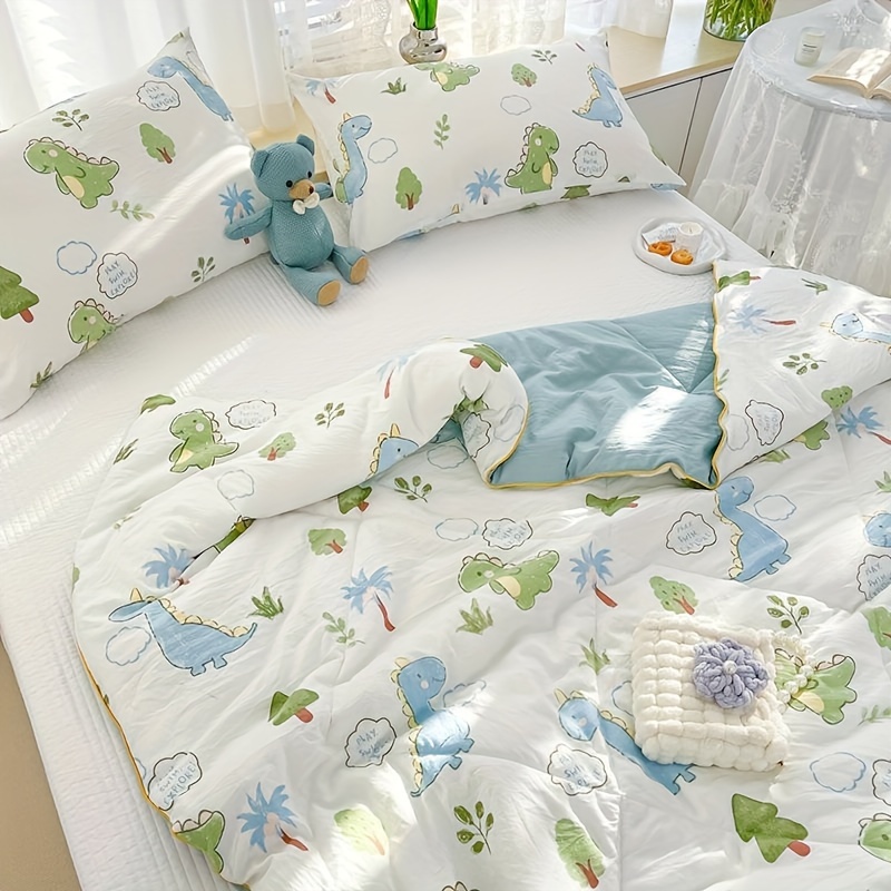 TEMU Edredón y Transpirable con Estampado de Dinosaurios - para , y Otoño | , y | Ideal para , Oficina, Camping y Decoración del Hogar | Lavable a Máquina