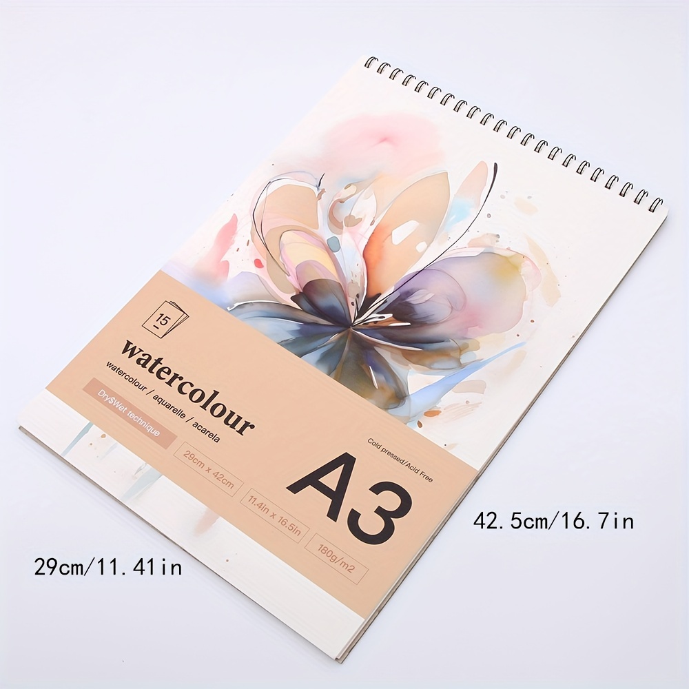 Of 15, Watercolor A3/a4/a5, Art Special Drawing Book, Exercise Book, Watercolor Oil Painting Book, 180g Paper