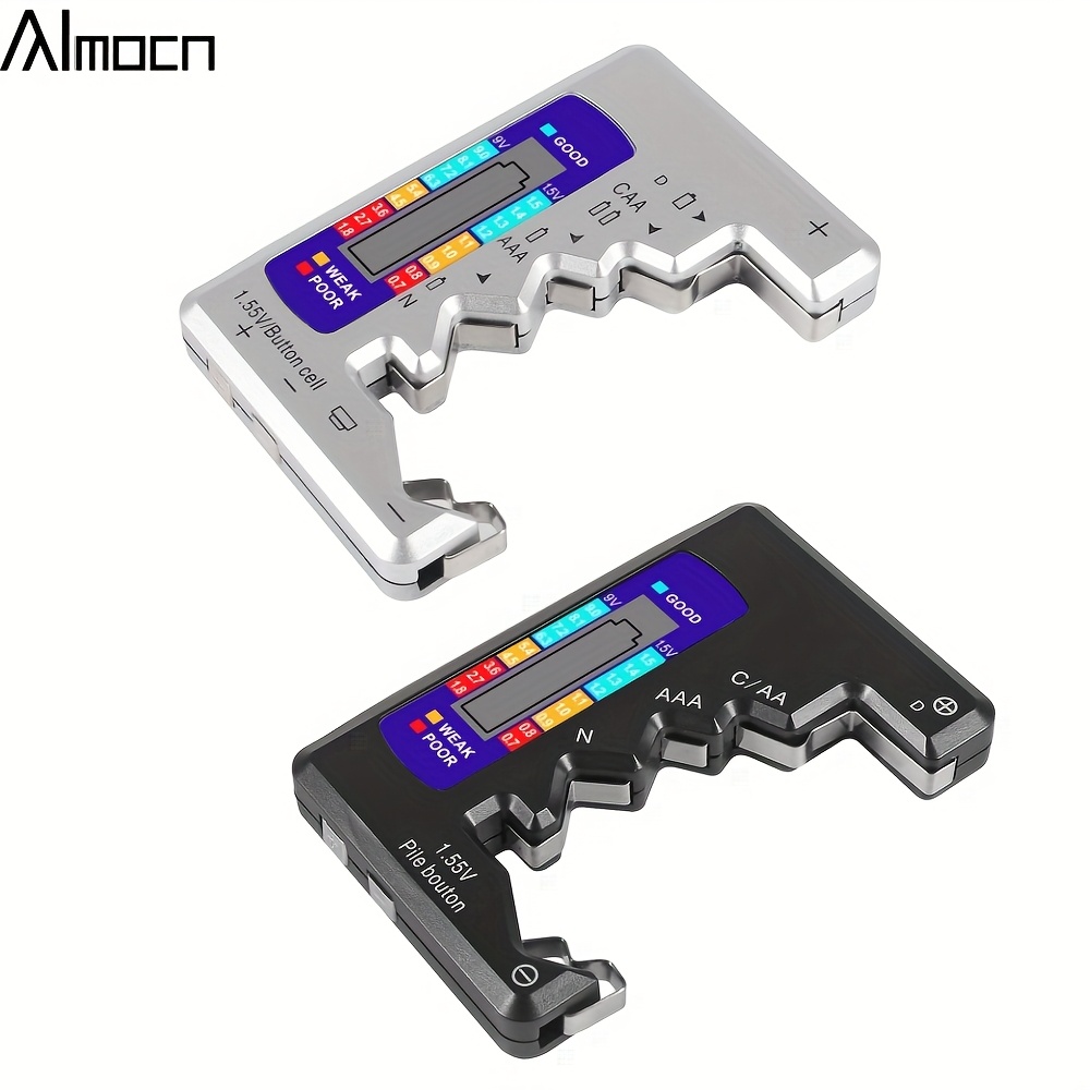 Batterij Volt Tester, Universele Digitale LCD AA/AAA/C/D/9V/1.5V Button Cell Batterij Volt Tester BT-168D