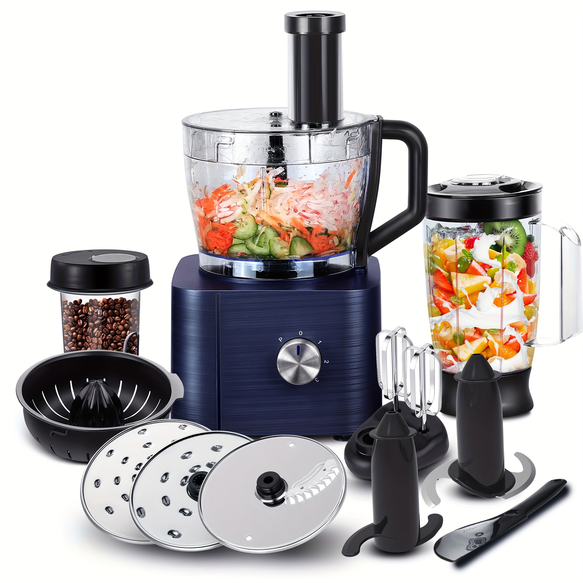 Food Processor 11-in-1 With Chopping Blending Kneading Grinding Whisking Juicing, 1100w, 3 Plus , 3.2l Bowl 5l Jug Blender