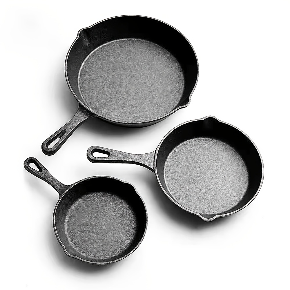 E-shop 3-teiliges Bratpfannen-Set, Induktionskochgeschirr, & 21 cm & 17 cm Antihaft-Bratpfannen mit einfacher Ausgießschlauch für Küche, Esszimmer &