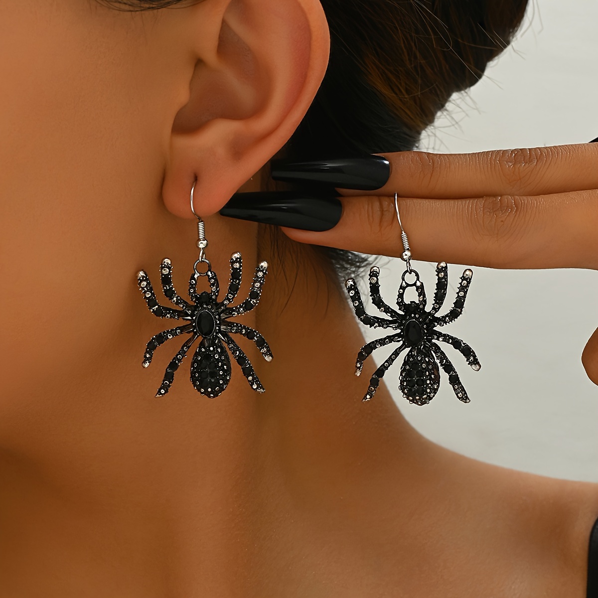 

Vintage Gothic Spider Drop Earrings - Alloy, Iron Ear Needle, No Plating, Daily & Holiday Wear, Accessory, All - Pair