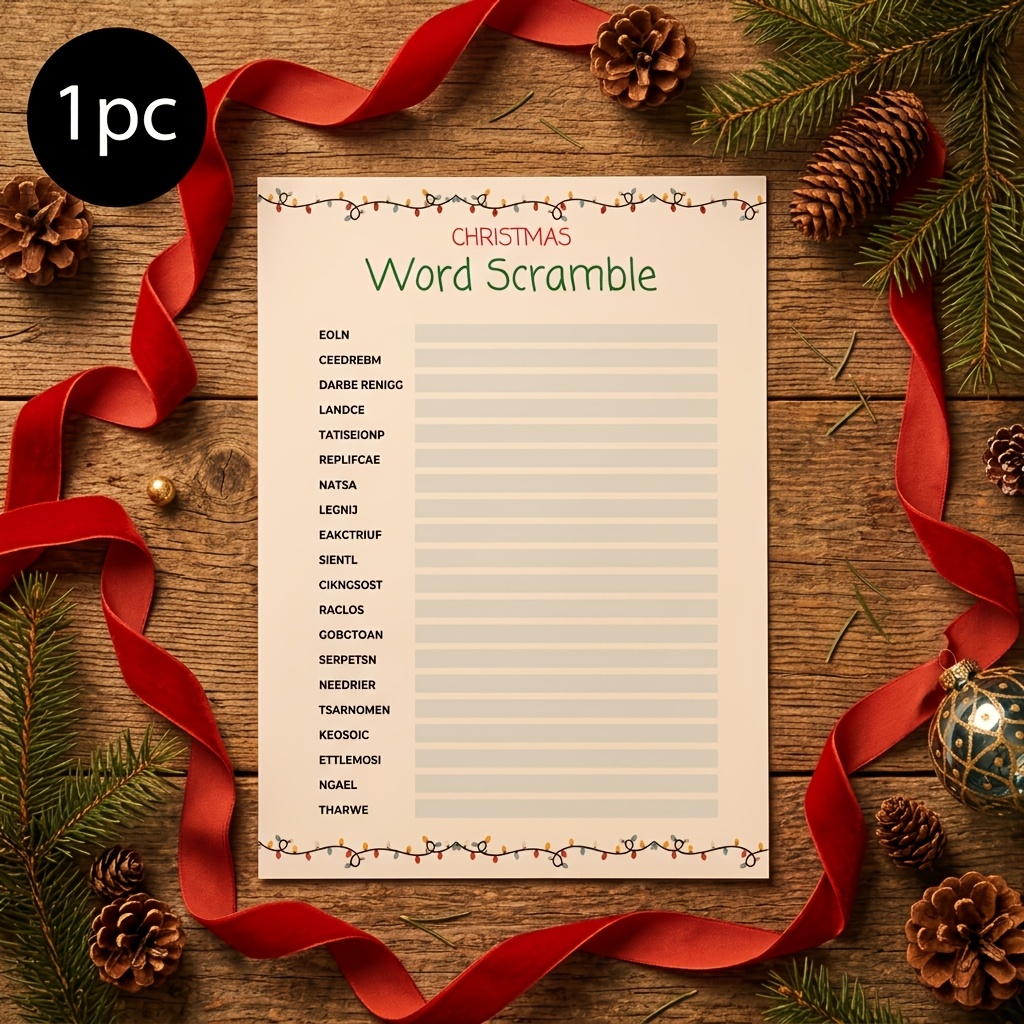 Christmas Word Scramble Game, 1pc/20pcs/30pcs Options